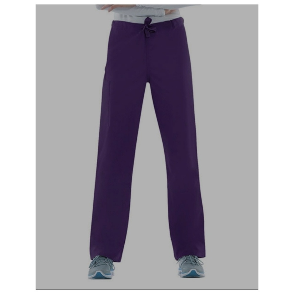 Casual cargo scrub eggplant pant